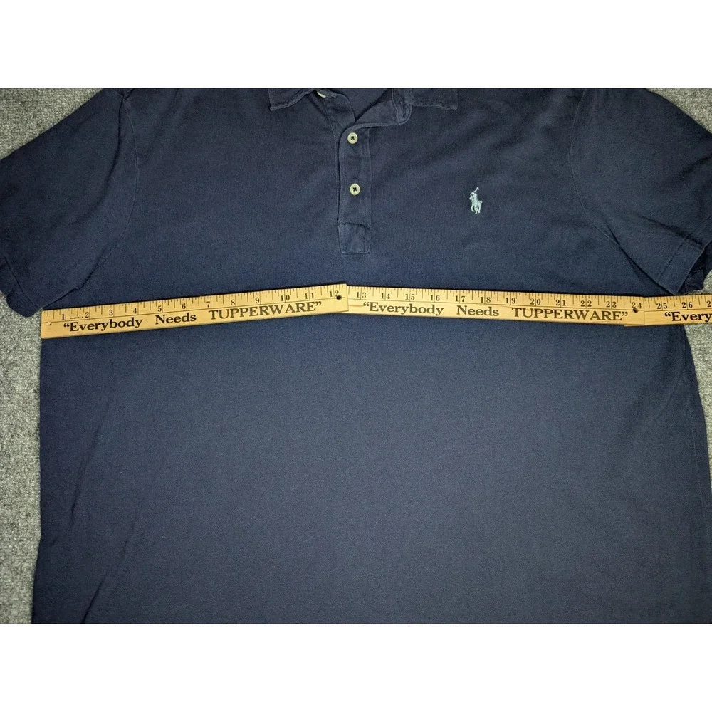 Polo Ralph Lauren‎ Men's Performance Mesh Polo Navy Size XXL Light Blue Pony